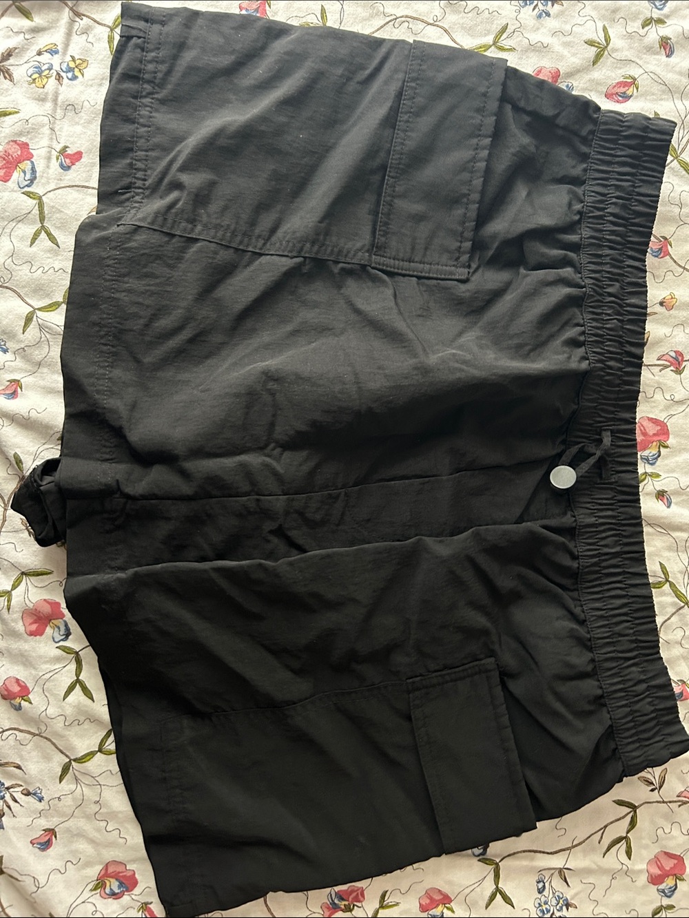 Zara Black Elastic Waist Shorts Nylon